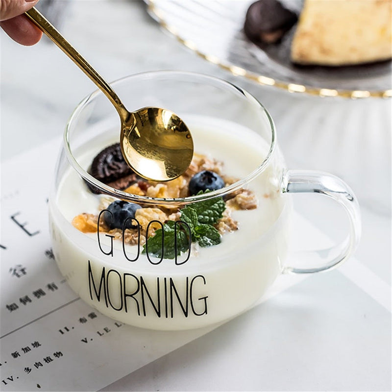 Caneca de Vidro Good Morning 360ml